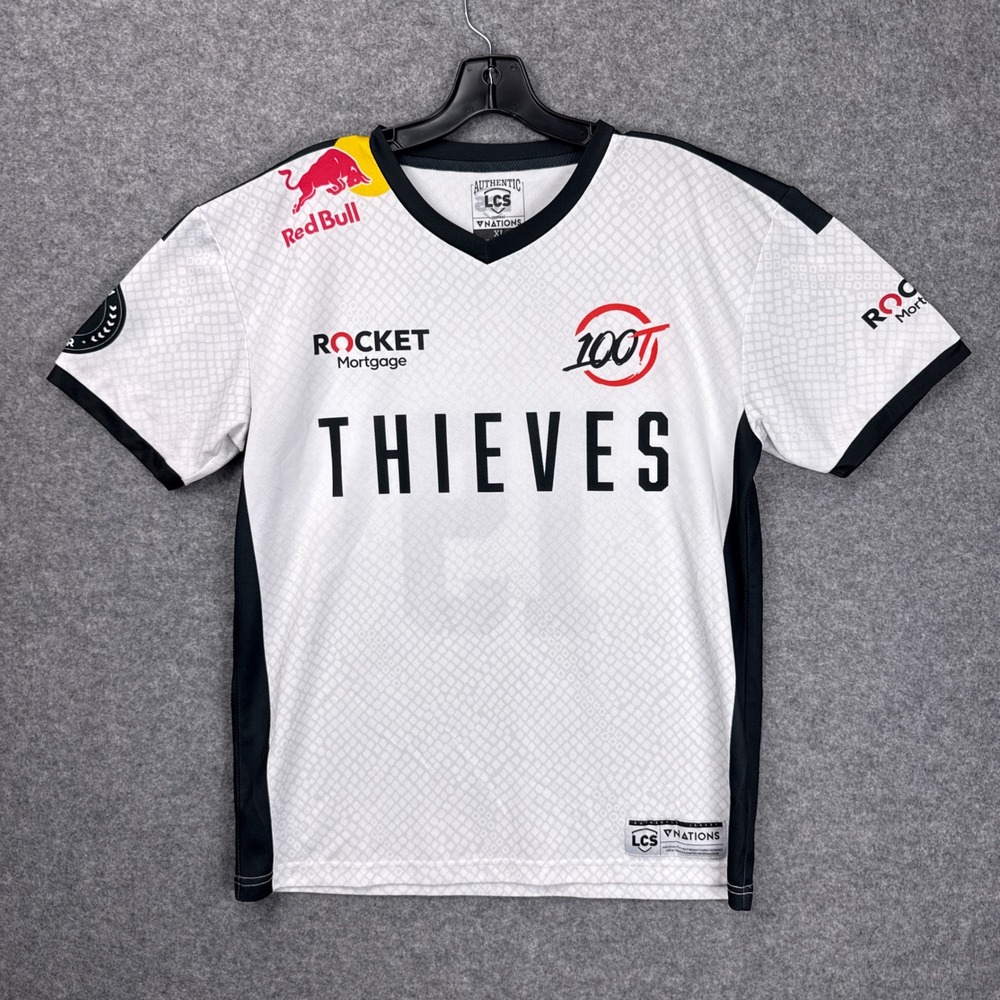 100 Thieves LCS Ssumday 19 Authentic Esports Jersey Mens XL White‎ Black Nations